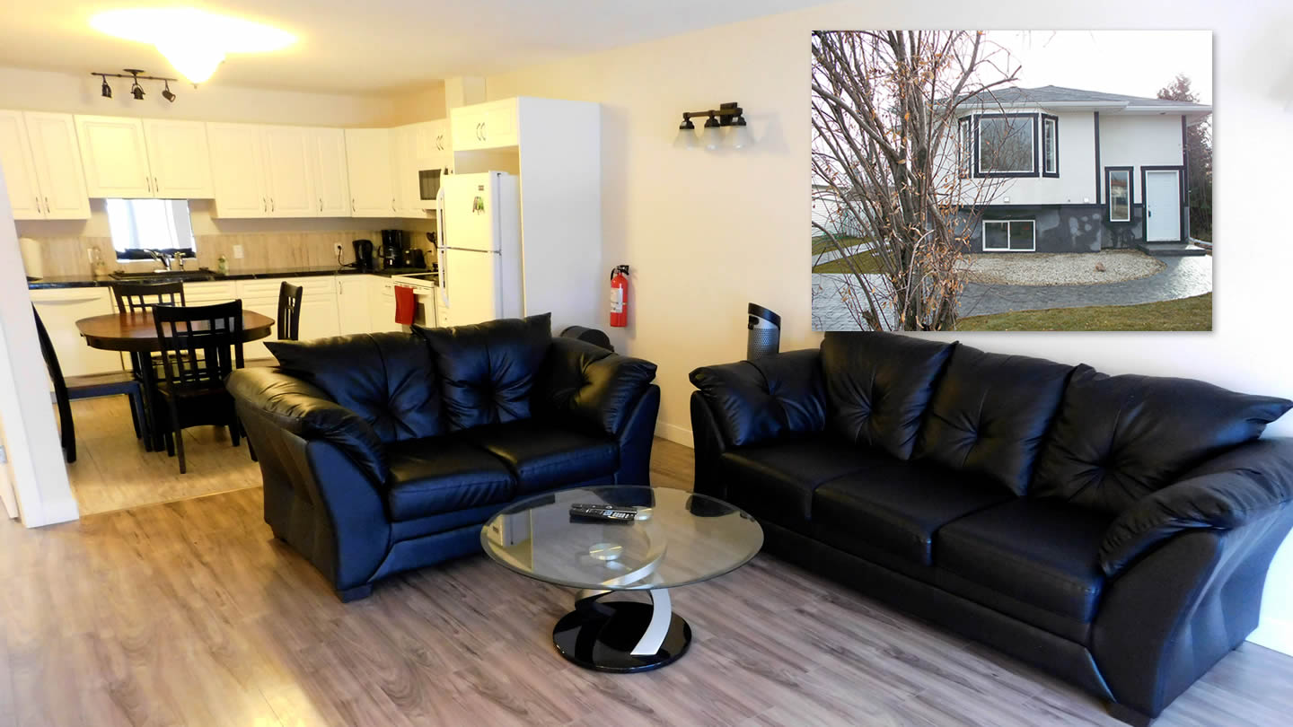 Living area photo with exterior image inset